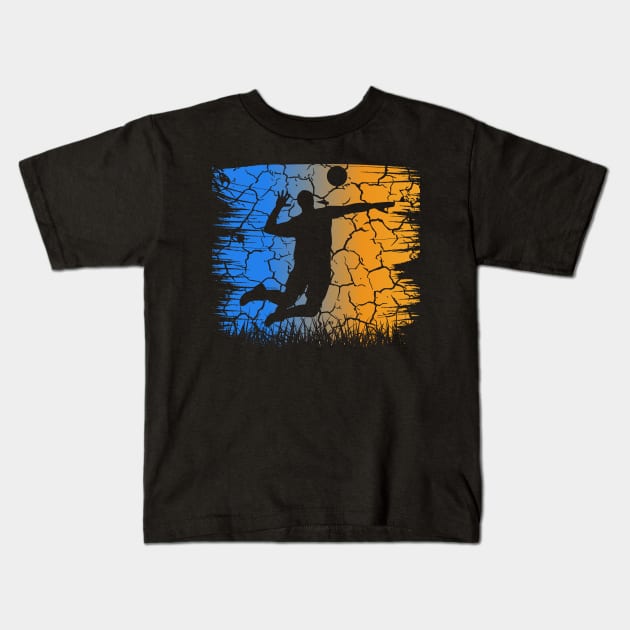 Travel back in time with beach volleyball - Retro Sunsets shirt featuring a player! Kids T-Shirt by Gomqes